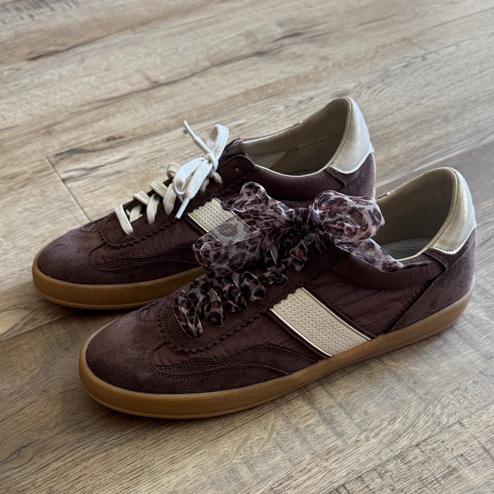 Mi.iM Brown Sneakers with Leopard Print and White Accents